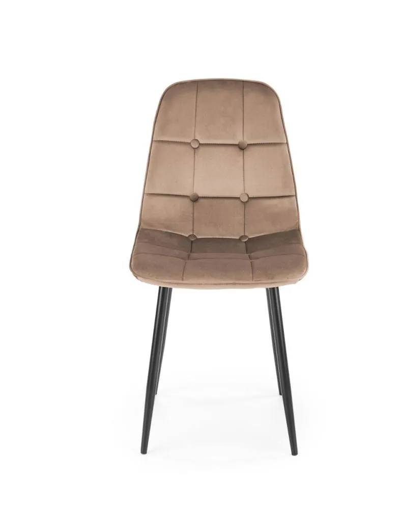 Krzesło tapicerowane K417 VELVET beżowe welurowe I sklep meblowy MIRAT. styl GLAMOUR, LOFT