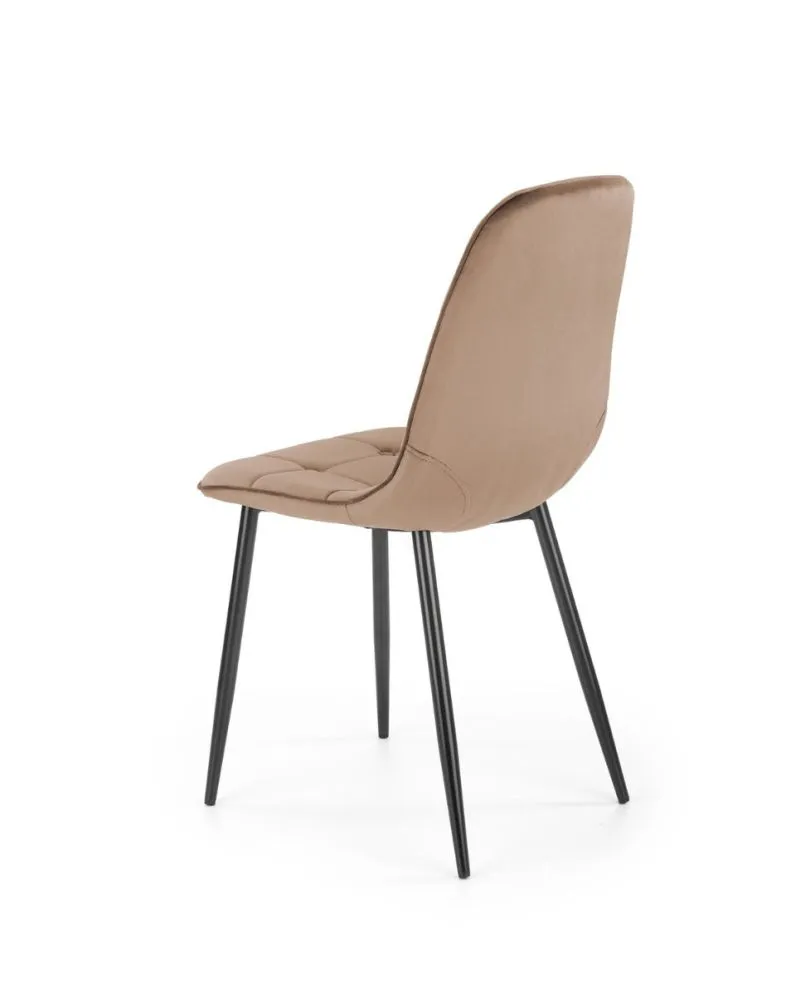 Krzesło tapicerowane K417 VELVET beżowe welurowe I sklep meblowy MIRAT. styl GLAMOUR, LOFT