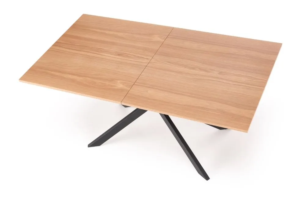 Stół rozkładany LEGARTO 160(200)x90 dąb/czarny na designerskiej podstawie | MIRAT. styl LOFT