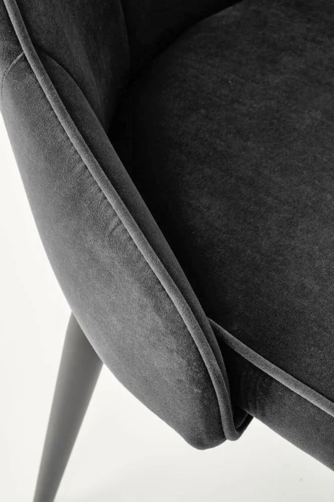 Krzesło tapicerowane K365 VELVET czarne pikowane I sklep meblowy MIRAT.