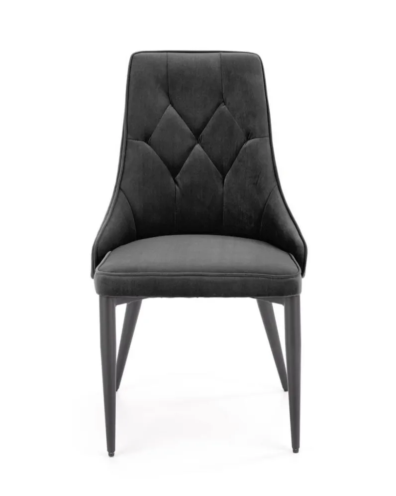 Krzesło tapicerowane K365 VELVET czarne pikowane I sklep meblowy MIRAT.