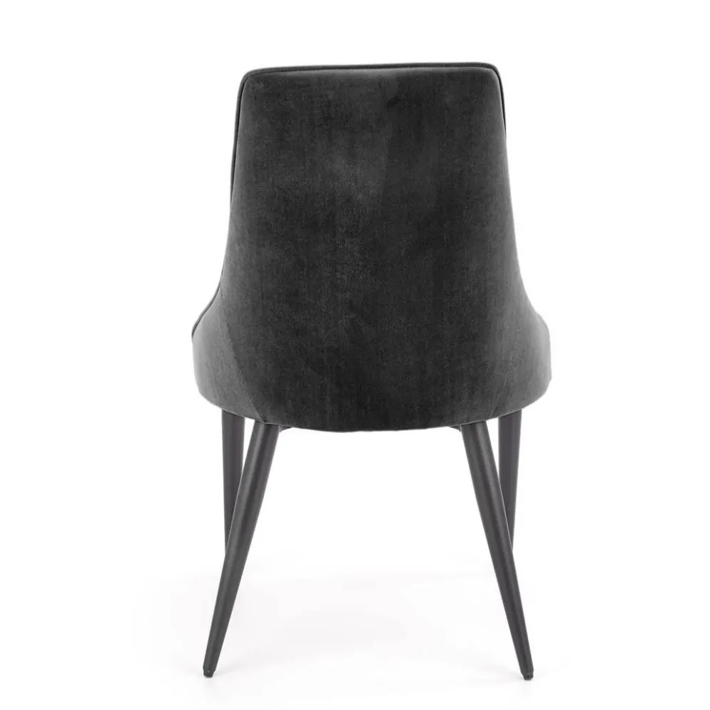 Krzesło tapicerowane K365 VELVET czarne pikowane I sklep meblowy MIRAT.