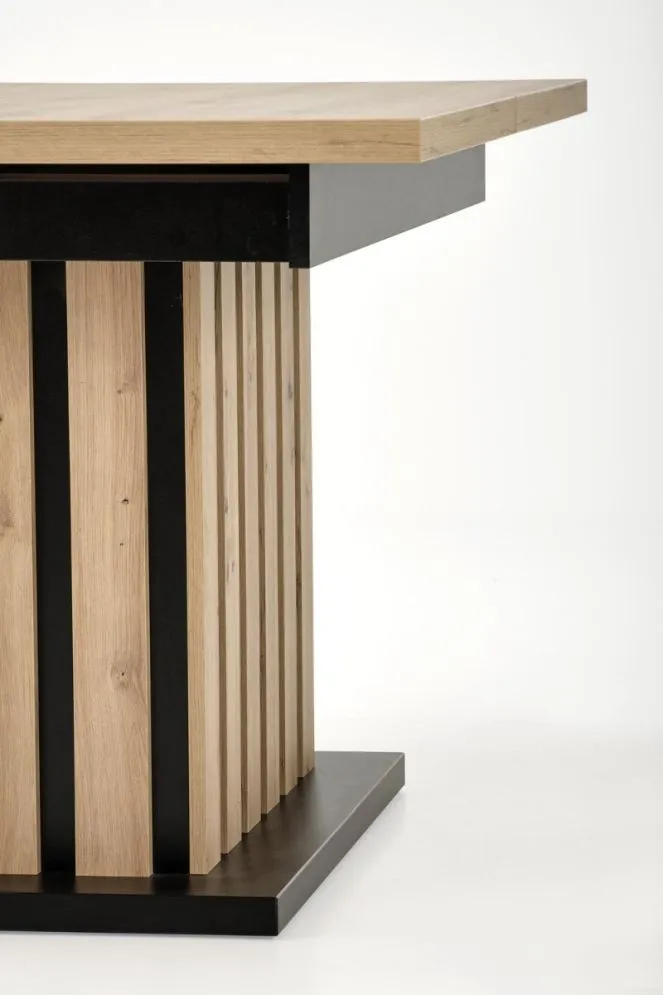 Stół rozkładany LAMELLO 160(210)x90 dąb artisan/czarny z lamelami I sklep meblowy MIRAT. styl LOFT