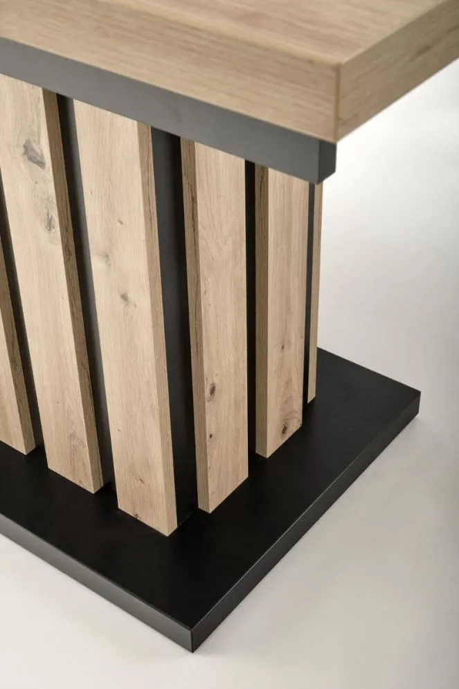Stół rozkładany LAMELLO 160(210)x90 dąb artisan/czarny z lamelami I sklep meblowy MIRAT. styl LOFT