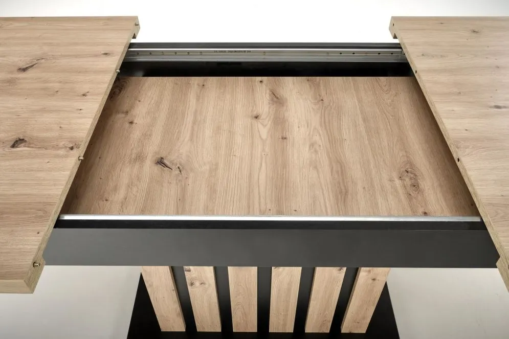Stół rozkładany LAMELLO 160(210)x90 dąb artisan/czarny z lamelami I sklep meblowy MIRAT. styl LOFT