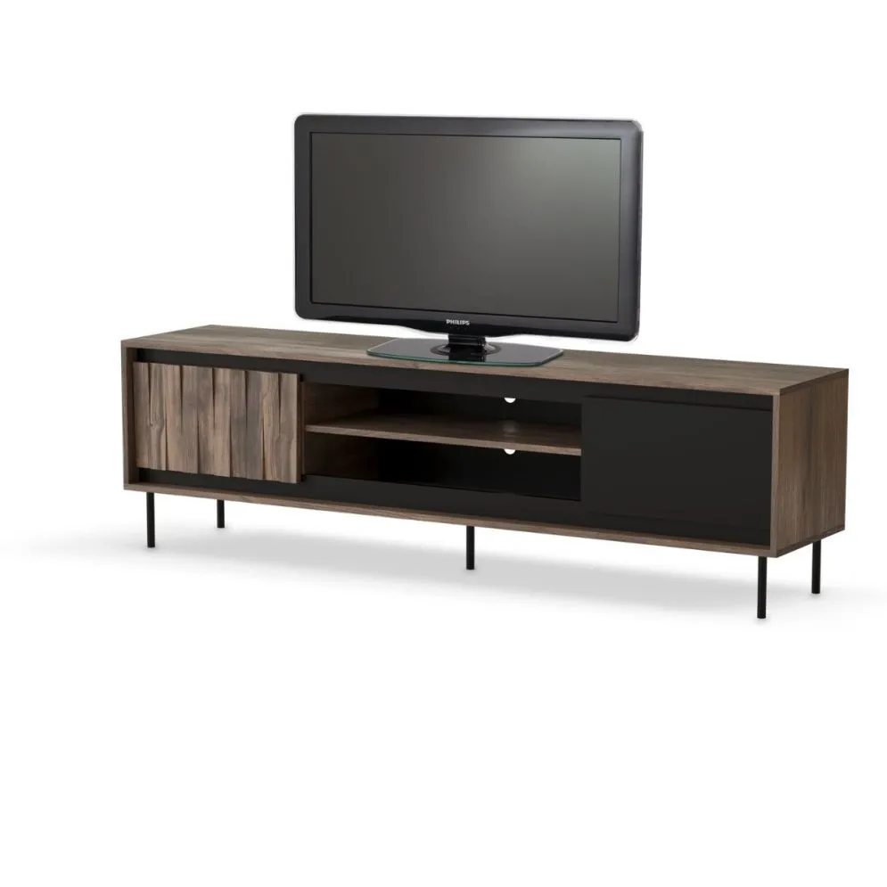 Szafka RTV SWING RTV-1 180 orzech/czarna stojąca I sklep meblowy MIRAT. styl LOFT kolekcja SWING