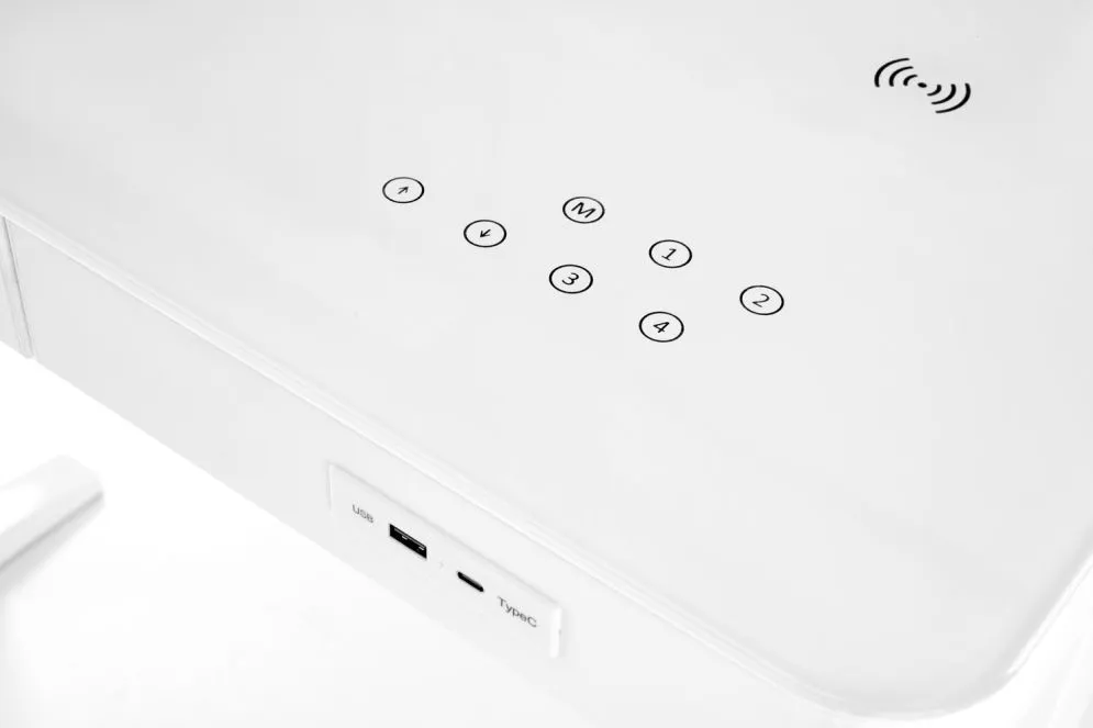 Biurko B52 białe z regulacją wysokości port USB I sklep meblowy MIRAT.