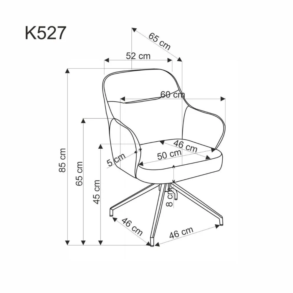 Krzesło K527 brązowe/beżowe obracane z eco skóry I sklep meblowy MIRAT. styl LOFT