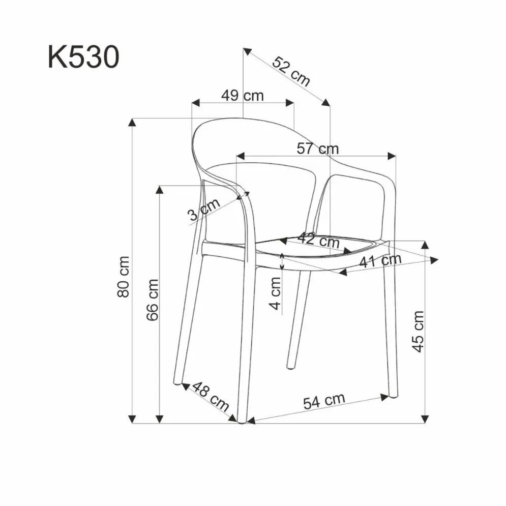 Krzesło K530 czarne/beżowe z tworzywa PVC do ogrodu I sklep meblowy MIRAT.