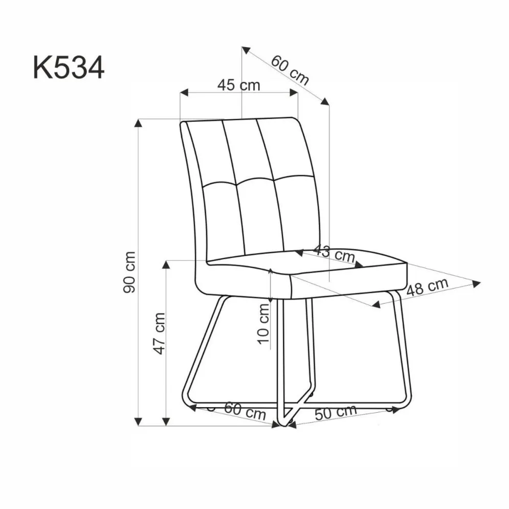 Krzesło tapicerowane K534 szare loftowe I sklep meblowy MIRAT. styl LOFT