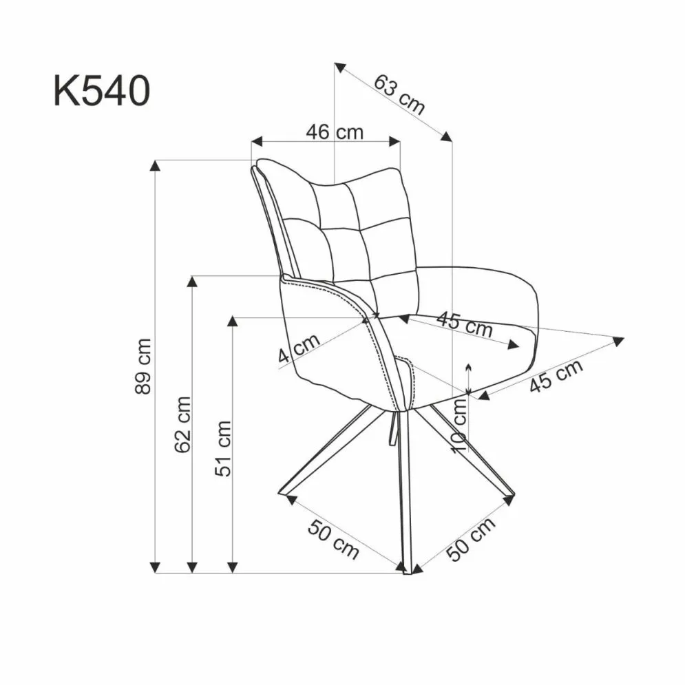 Krzesło tapicerowane K540 cynamonowe obracane 360° I sklep meblowy MIRAT. styl LOFT