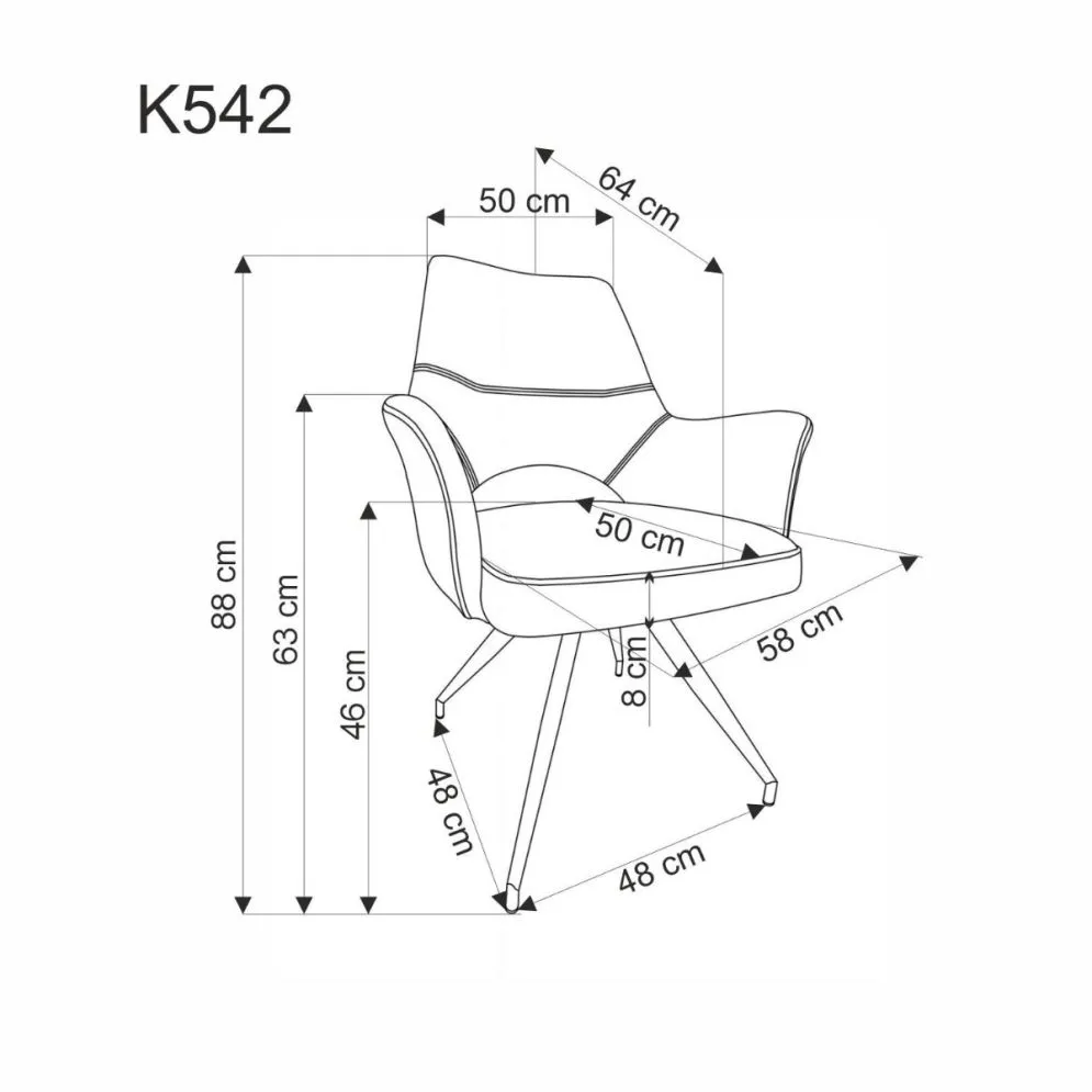 Krzesło obracane K542 beżowe na metalowych nogach I sklep meblowy MIRAT. styl LOFT