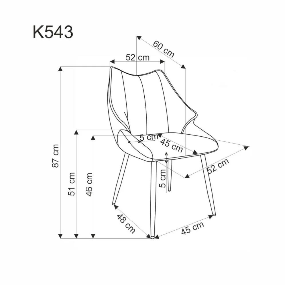 Krzesło tapicerowane K543 szare do jadalni I sklep meblowy MIRAT. styl LOFT
