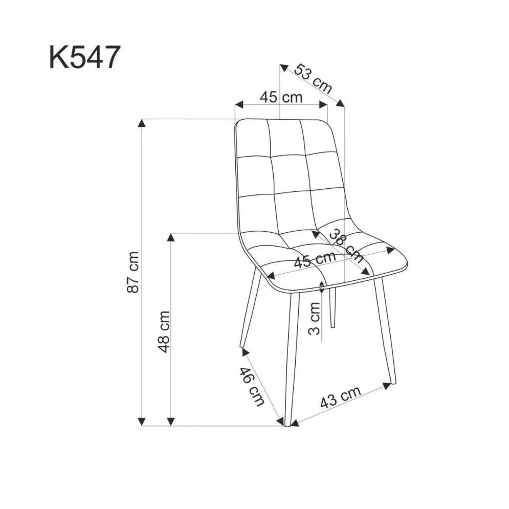 Krzesło tapicerowane K547 beżowe pikowane I sklep meblowy MIRAT. styl LOFT