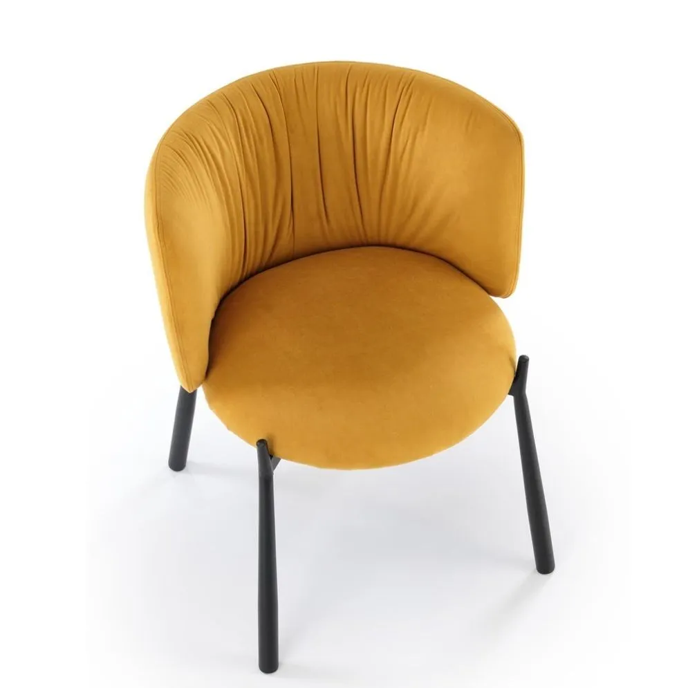 Krzesło tapicerowane K531 VELVET musztardowe welurowe I sklep meblowy MIRAT. styl LOFT