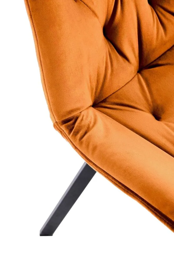 Krzesło tapicerowane K519 VELVET cynamonowe obracane na metalowych nogach I sklep meblowy MIRAT. styl GLAMOUR