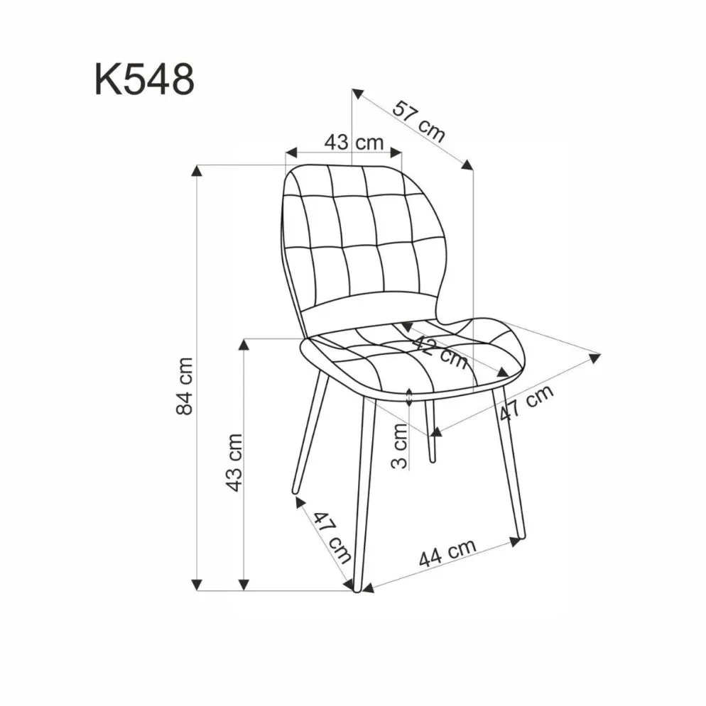 Krzesło tapicerowane K548 beżowe pikowane I sklep meblowy MIRAT. styl LOFT