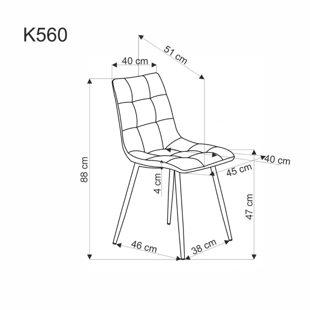 Krzesło tapicerowane K560 beżowe pikowane I sklep meblowy MIRAT. styl LOFT
