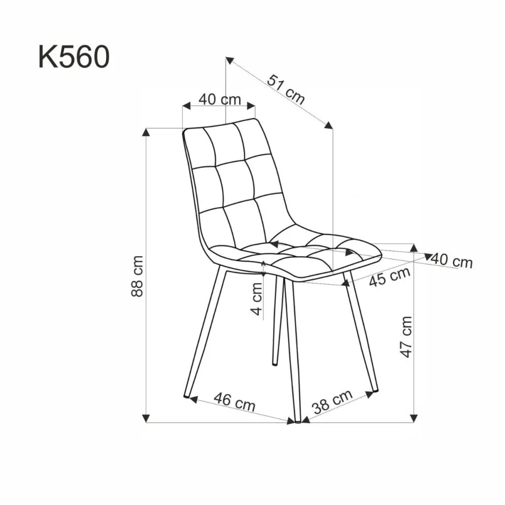 Krzesło tapicerowane K560 musztardowe na metalowych nogach I sklep meblowy MIRAT. styl LOFT