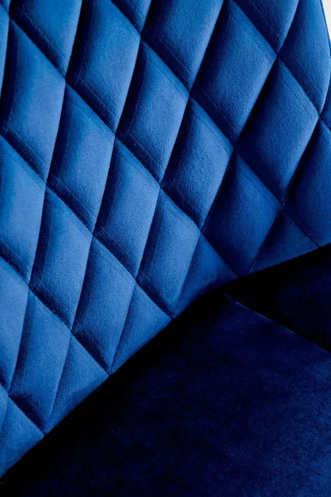 Krzesło tapicerowane K520 VELVET obracane granatowe pikowane I sklep meblowy MIRAT. styl GLAMOUR
