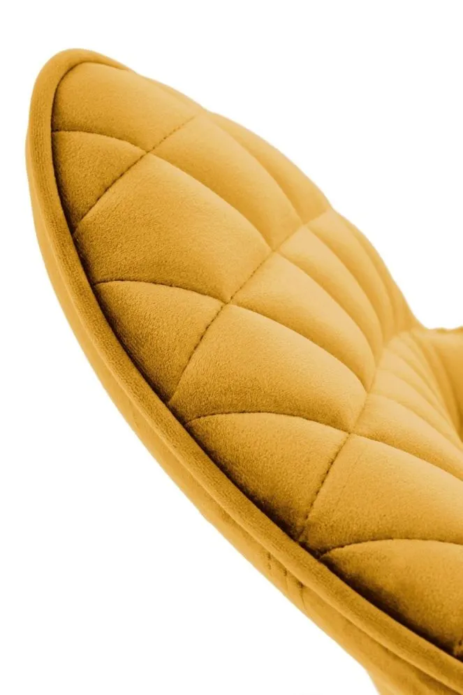 Krzesło tapicerowane K520 VELVET musztardowe obracane welurowe I sklep meblowy MIRAT. styl GLAMOUR, LOFT