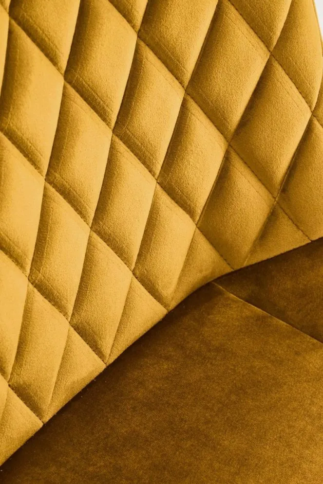 Krzesło tapicerowane K520 VELVET musztardowe obracane welurowe I sklep meblowy MIRAT. styl GLAMOUR, LOFT