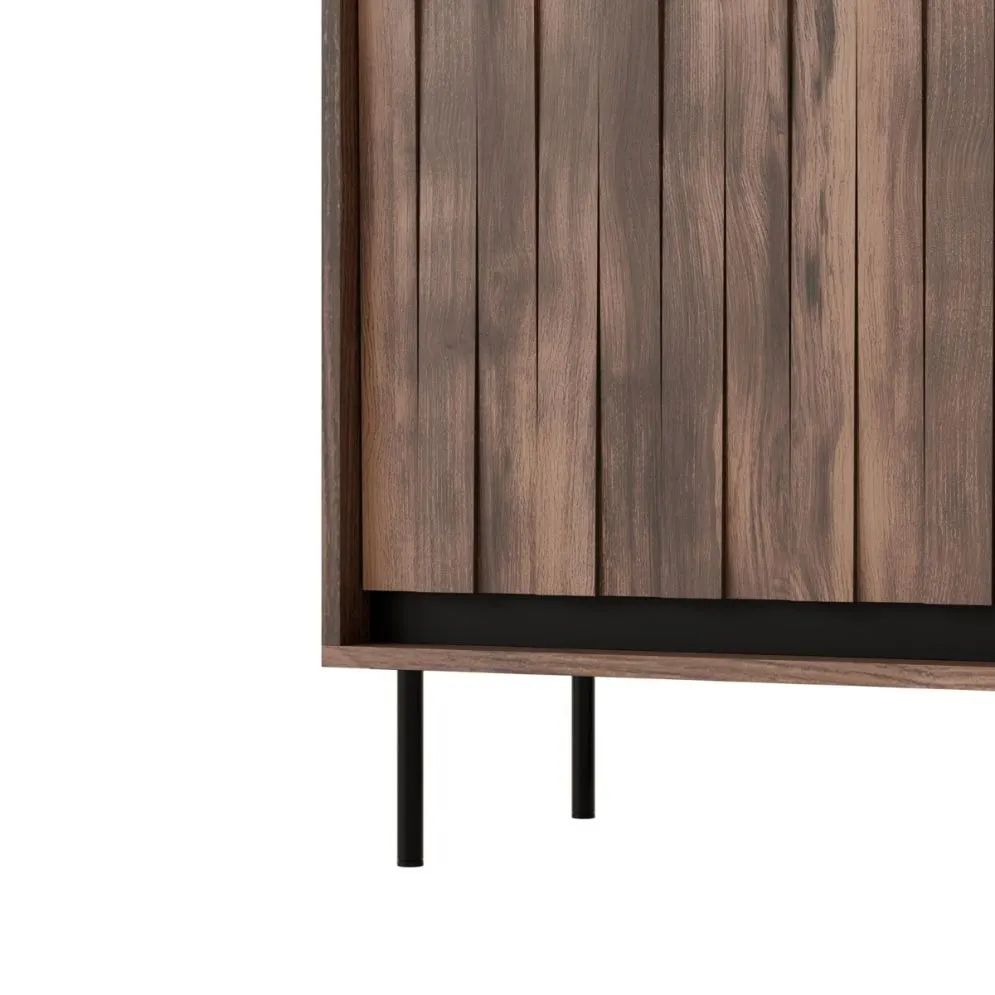 Komoda SWING KM-1 150cm orzech/czarna loftowa I sklep meblowy MIRAT. styl LOFT kolekcja SWING