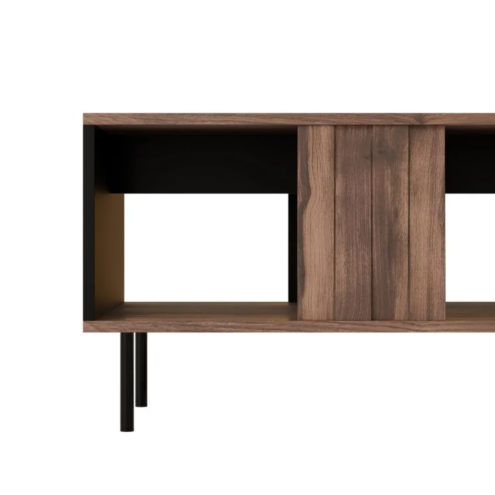 Ława SWING 100x54 orzech/czarna z półką I sklep meblowy MIRAT. styl LOFT kolekcja SWING