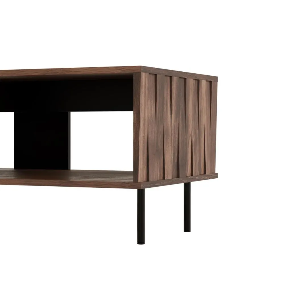 Ława SWING 100x54 orzech/czarna z półką I sklep meblowy MIRAT. styl LOFT kolekcja SWING