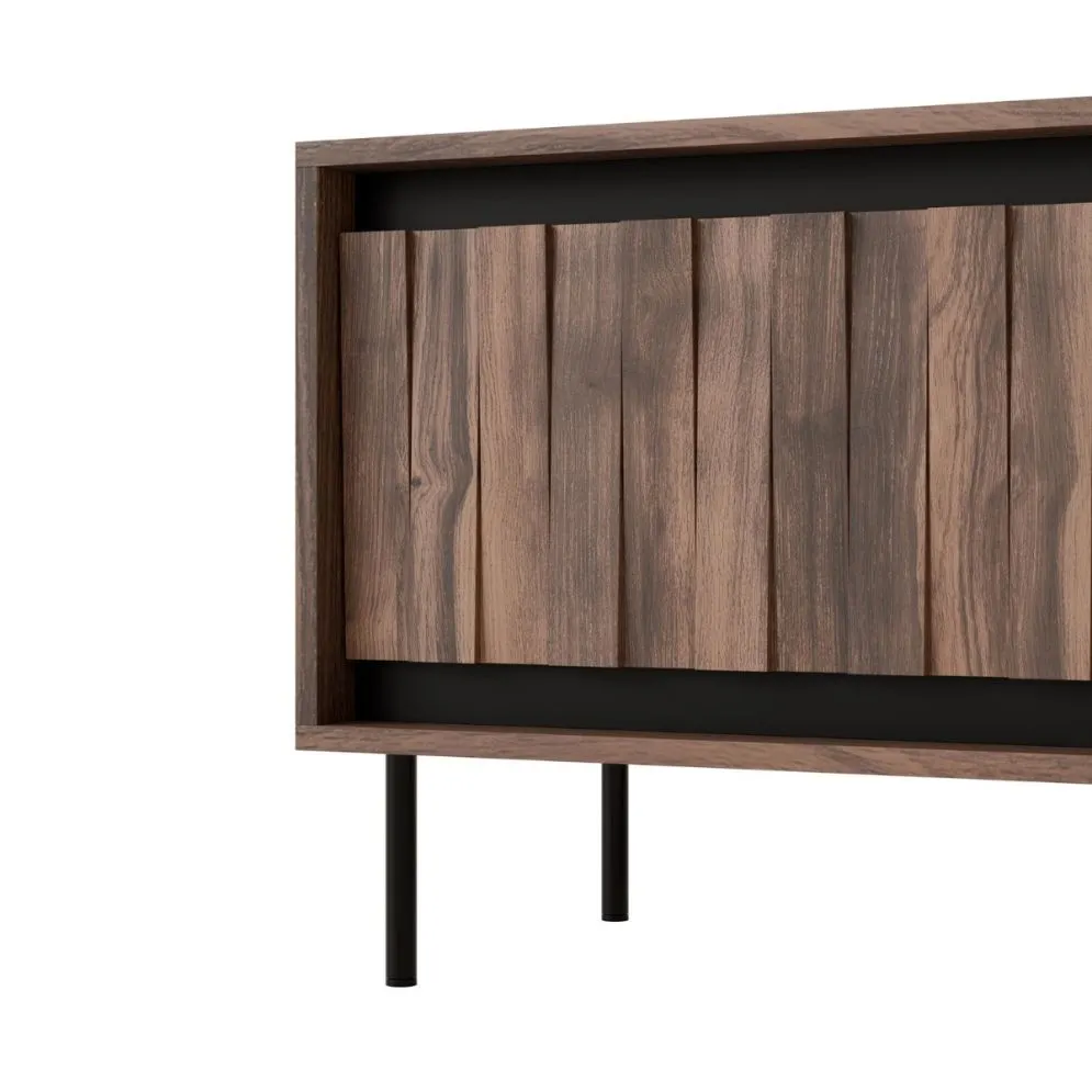 Szafka RTV SWING RTV-1 180 orzech/czarna stojąca I sklep meblowy MIRAT. styl LOFT kolekcja SWING