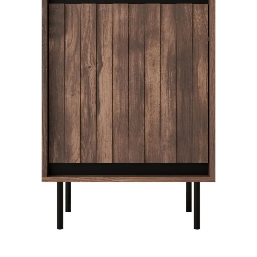 Regał SWING W-1 orzech/czarny loftowy I sklep meblowy MIRAT. styl LOFT kolekcja SWING