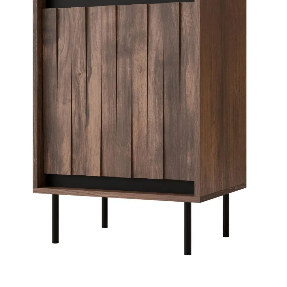 Regał SWING W-1 orzech/czarny loftowy I sklep meblowy MIRAT. styl LOFT kolekcja SWING