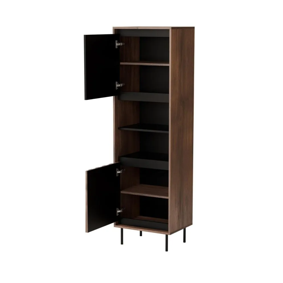 Regał SWING W-1 orzech/czarny loftowy I sklep meblowy MIRAT. styl LOFT kolekcja SWING