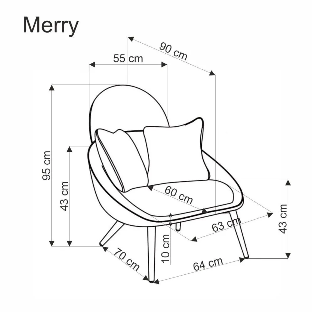 Fotel MERRY kremowy z poduszkami I sklep meblowy MIRAT.