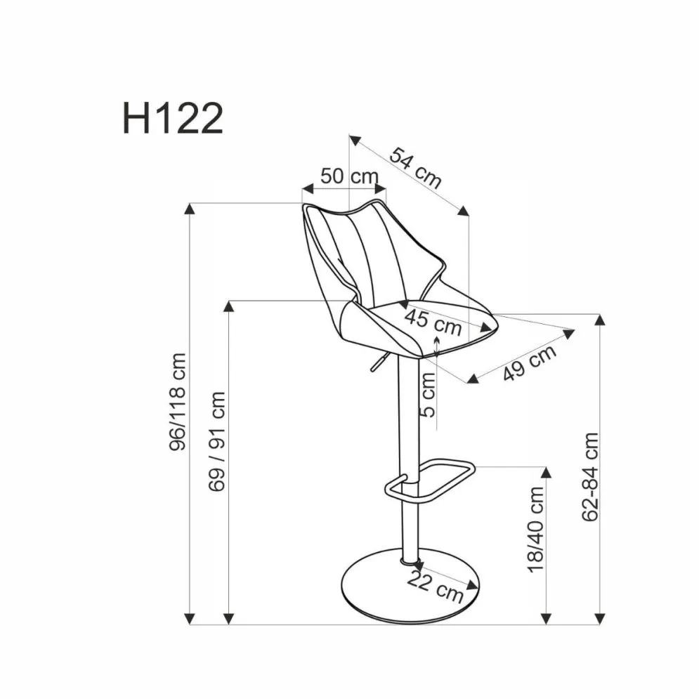 Hoker H-122 beżowy z oparciem I sklep meblowy MIRAT.