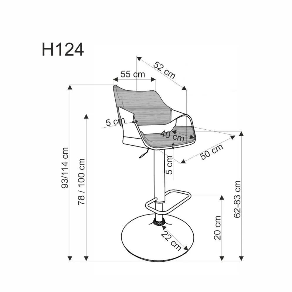 Hoker H-124 czarny/orzech na jednej nodze I sklep meblowy MIRAT. styl LOFT