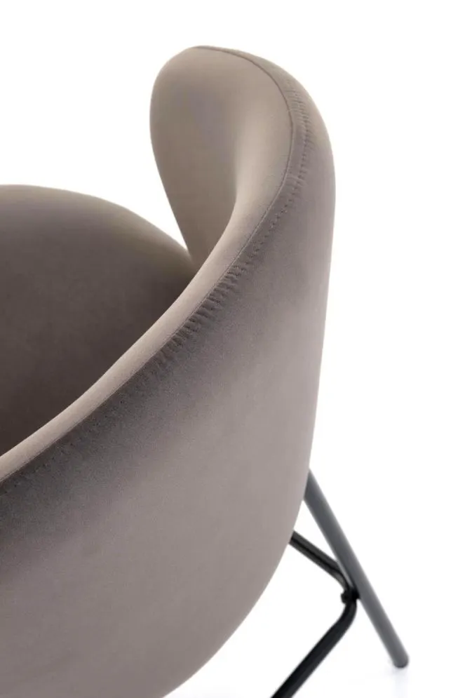 Hoker H-121 VELVET szary na metalowych nogach I sklep meblowy MIRAT. styl GLAMOUR, LOFT