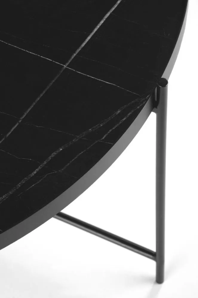 Zestaw 2 stolików kawowych JULIETA czarny marmur metalowe nogi I sklep meblowy MIRAT. styl LOFT
