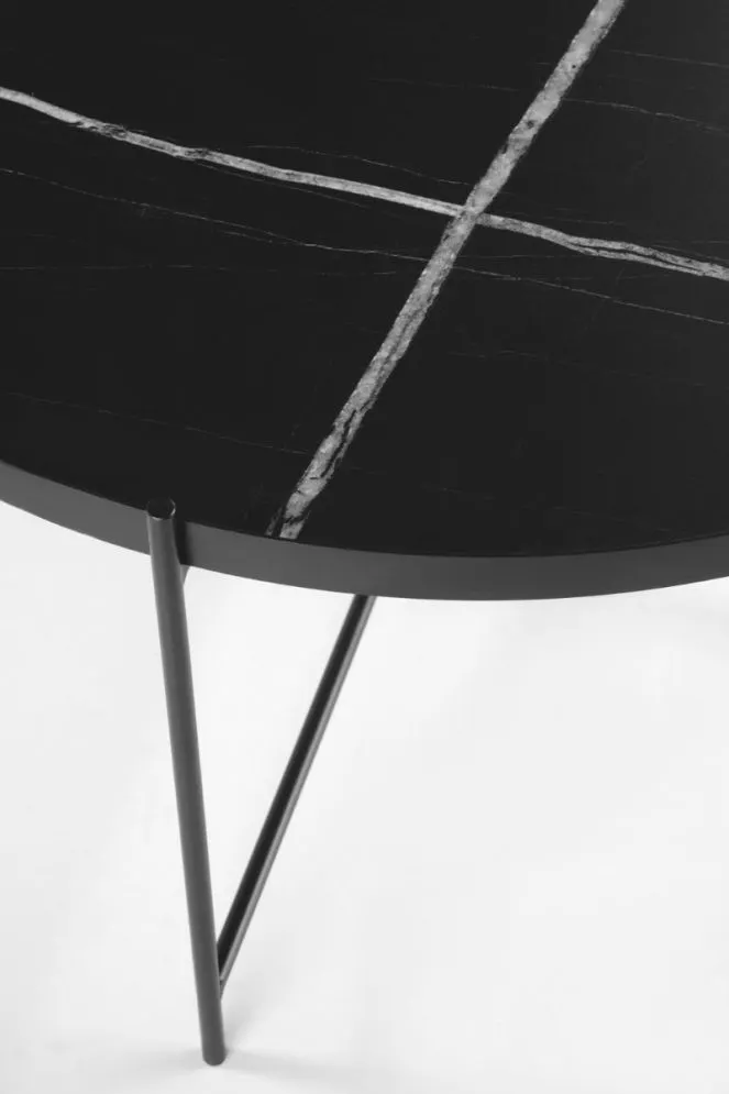 Zestaw 2 stolików kawowych JULIETA czarny marmur metalowe nogi I sklep meblowy MIRAT. styl LOFT