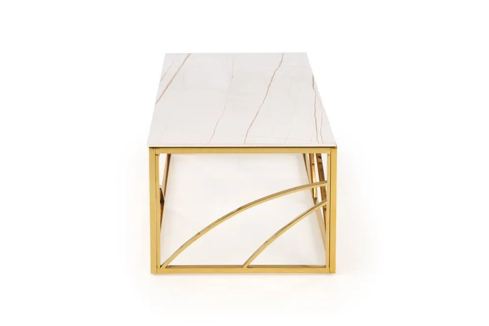 Ława UNIVERSE 3 120x60 biały marmur/złota w stylu glamour I sklep meblowy MIRAT. styl GLAMOUR