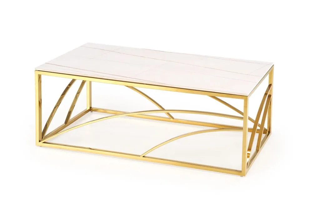 Ława UNIVERSE 3 120x60 biały marmur/złota w stylu glamour I sklep meblowy MIRAT. styl GLAMOUR