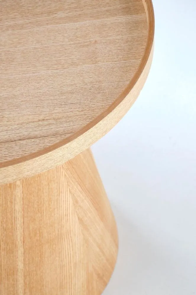 Stolik kawowy EDITTA 45x45 dąb naturalny okrągły I sklep meblowy MIRAT. styl SKANDYNAWSKI