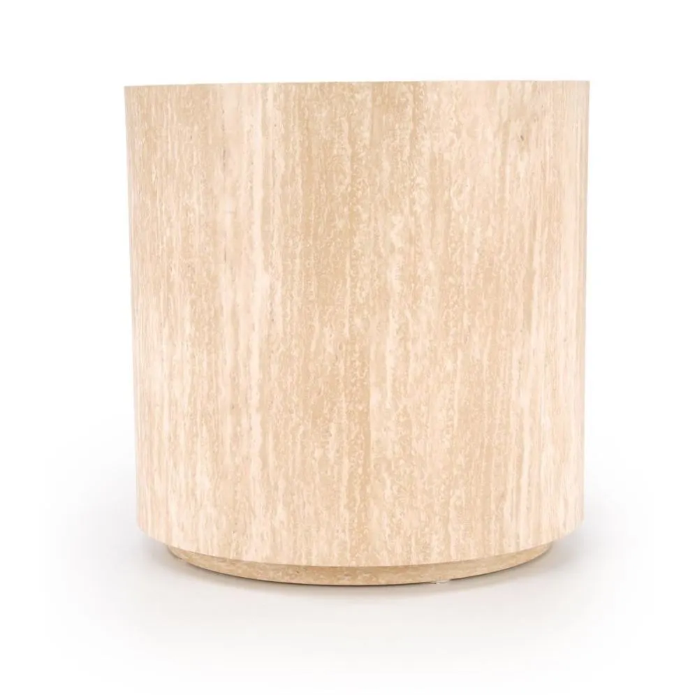 Stolik kawowy TRAVERTINO_S okrągły 45x45 trawertyn nowoczesny I sklep meblowy MIRAT.