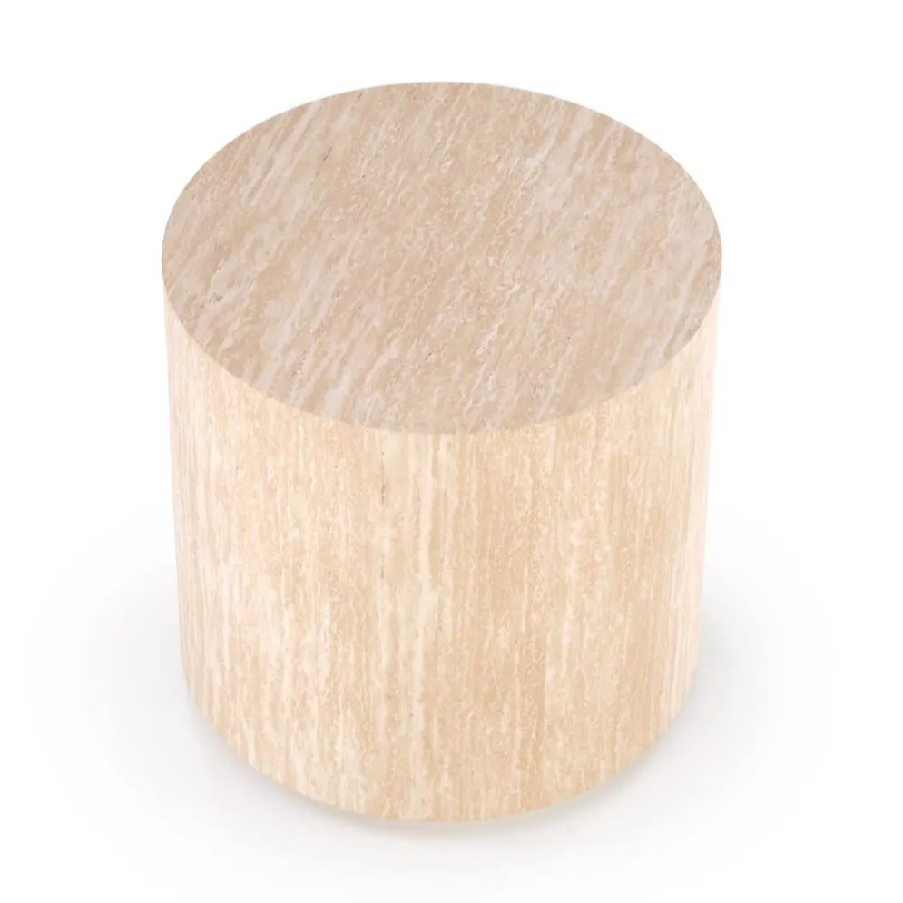 Stolik kawowy TRAVERTINO_S okrągły 45x45 trawertyn nowoczesny I sklep meblowy MIRAT.