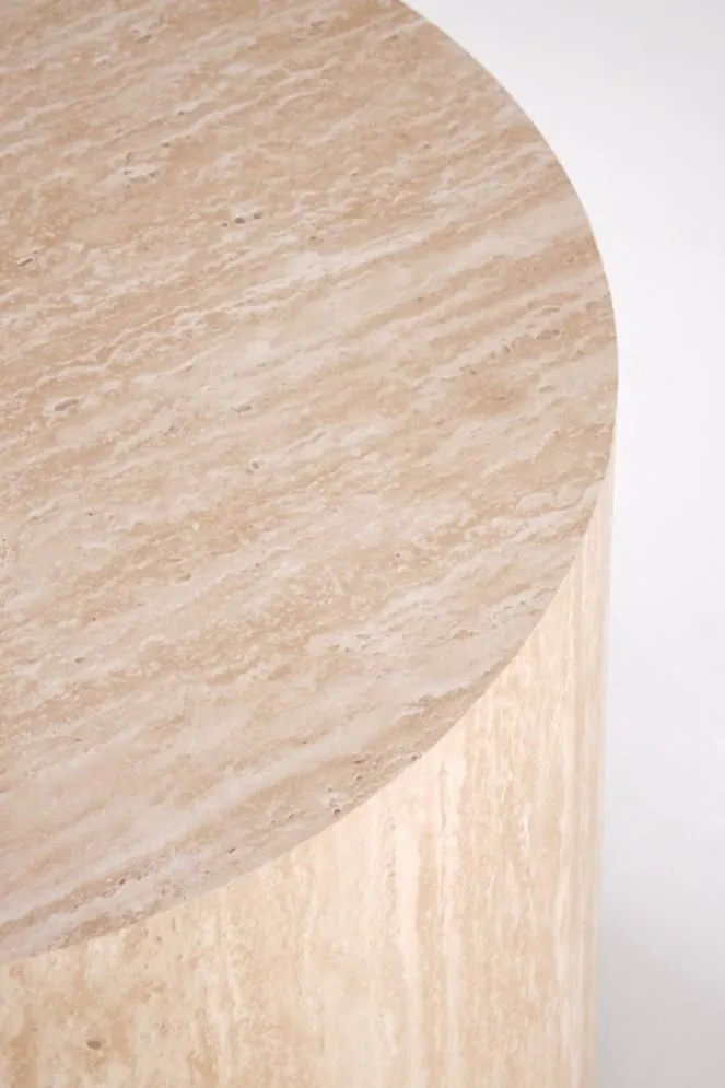 Stolik kawowy TRAVERTINO_S okrągły 45x45 trawertyn nowoczesny I sklep meblowy MIRAT.