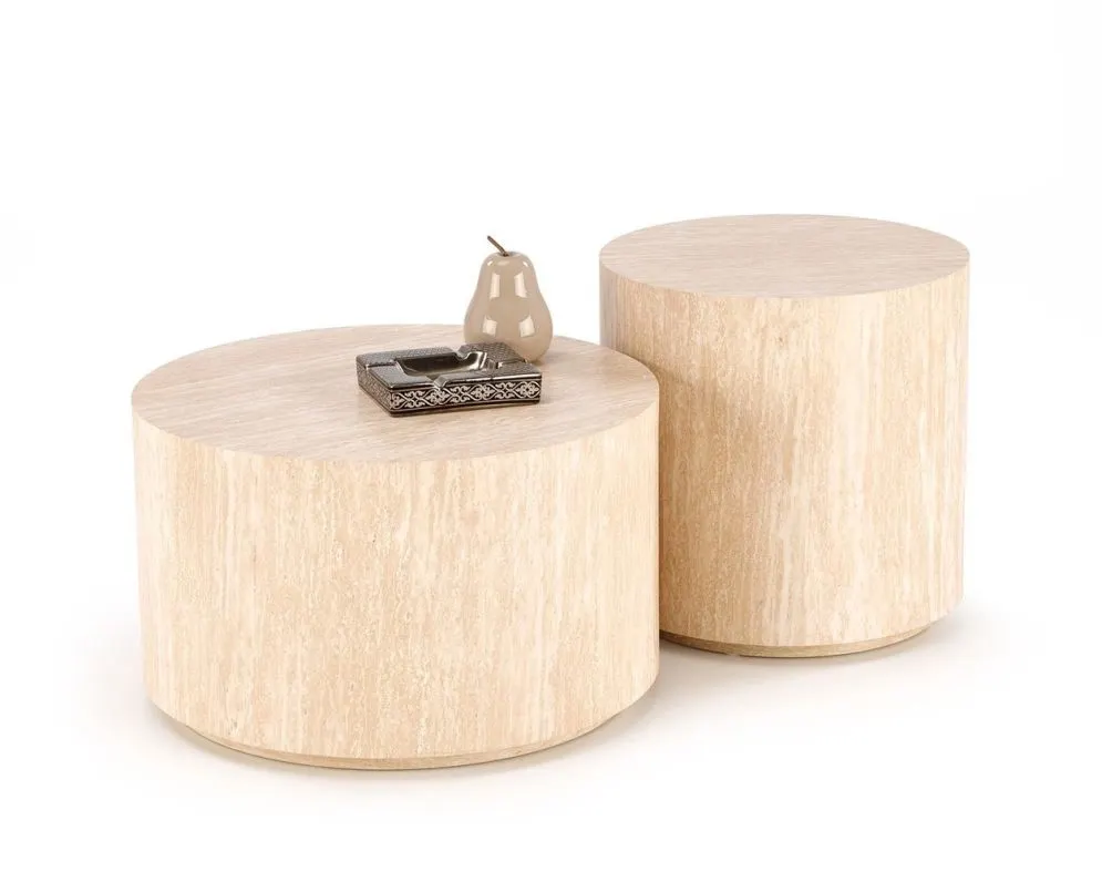 Stolik kawowy TRAVERTINO_S okrągły 45x45 trawertyn nowoczesny I sklep meblowy MIRAT.