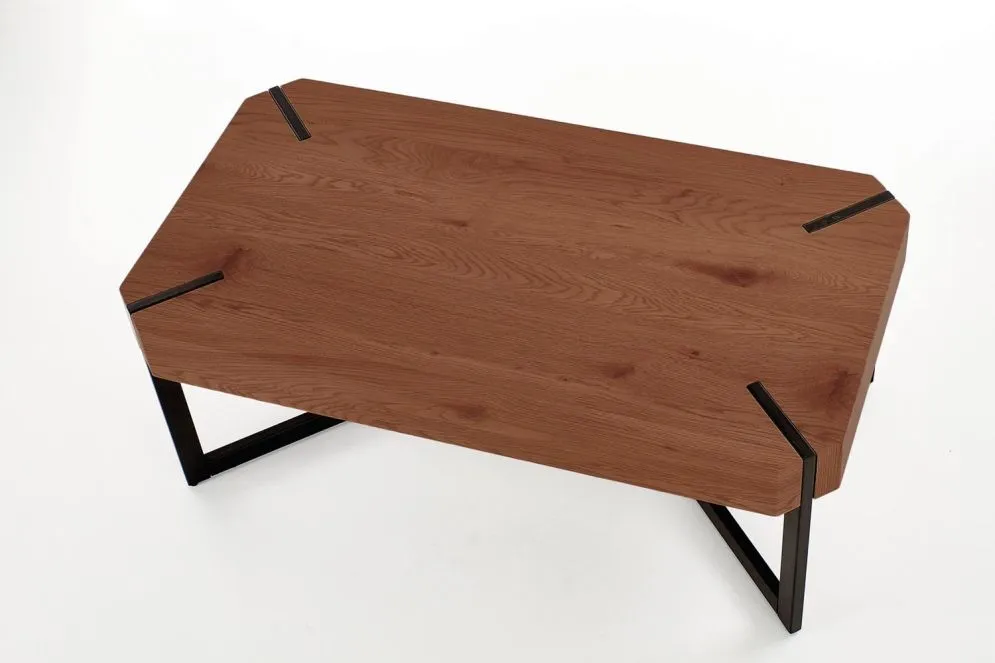 Ława LAVIDA 110x60 orzech/czarny prostokątna I sklep meblowy MIRAT. styl LOFT, SKANDYNAWSKI