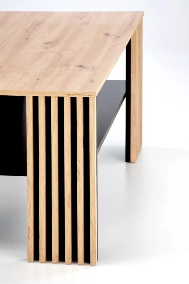 Ława FEMINA 110x65 dąb artisan/czarna - powystawowa I sklep meblowy MIRAT. styl LOFT, SKANDYNAWSKI