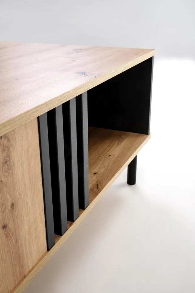 Stolik kawowy SONIA 100x60 dąb artisan/czarna z szufladą I sklep meblowy MIRAT. styl LOFT