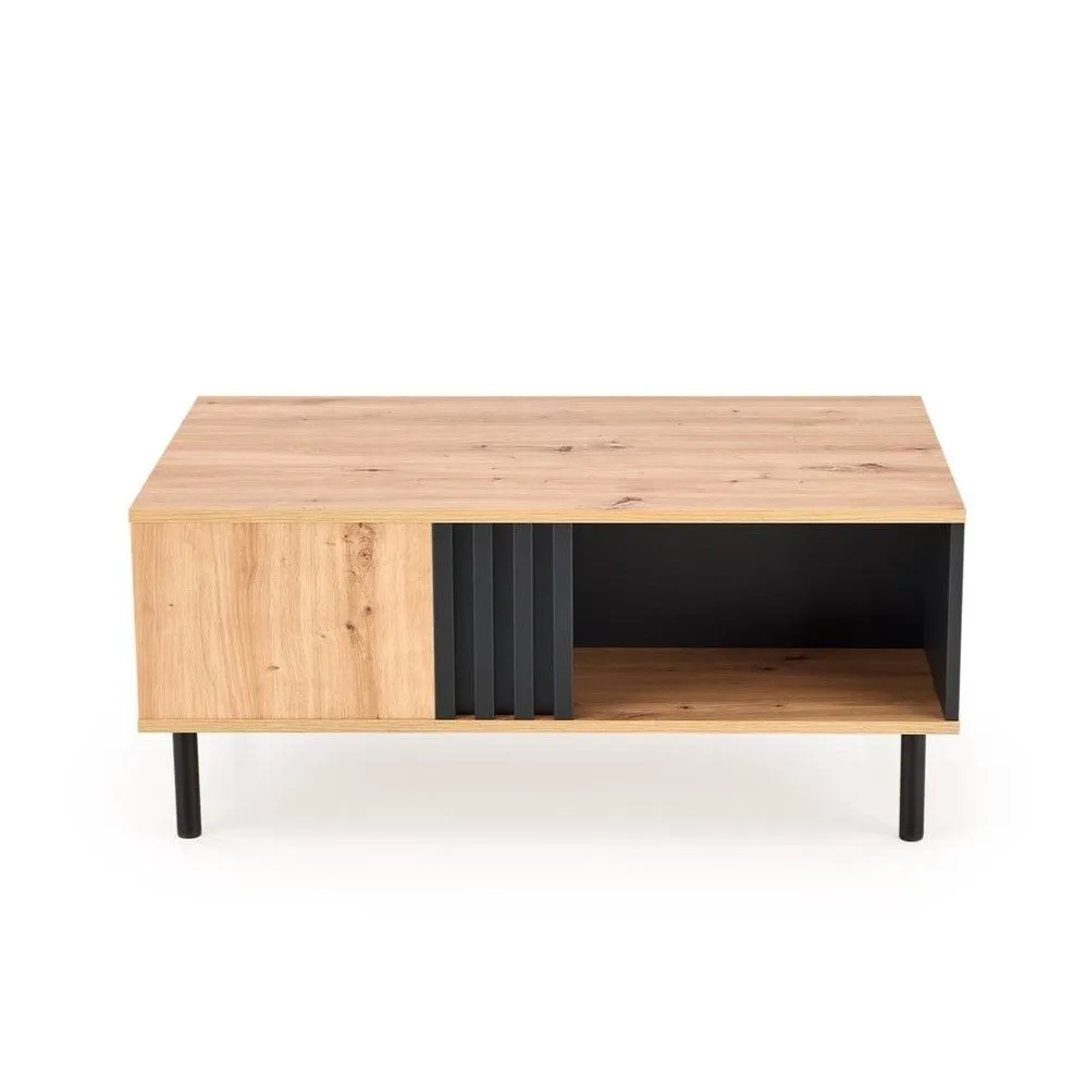Stolik kawowy SONIA 100x60 dąb artisan/czarna z szufladą I sklep meblowy MIRAT. styl LOFT